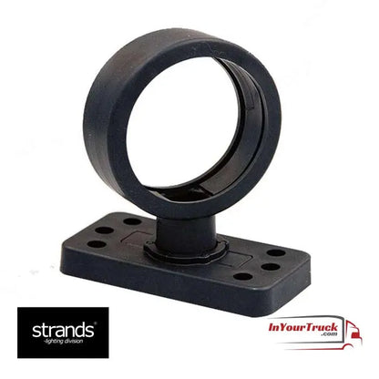 Strands Viking Outline Marker Lamp Rubber Arm - Short Swivel features a durable, flexible black rubber mount with a round collar for 60mm side marker lights.