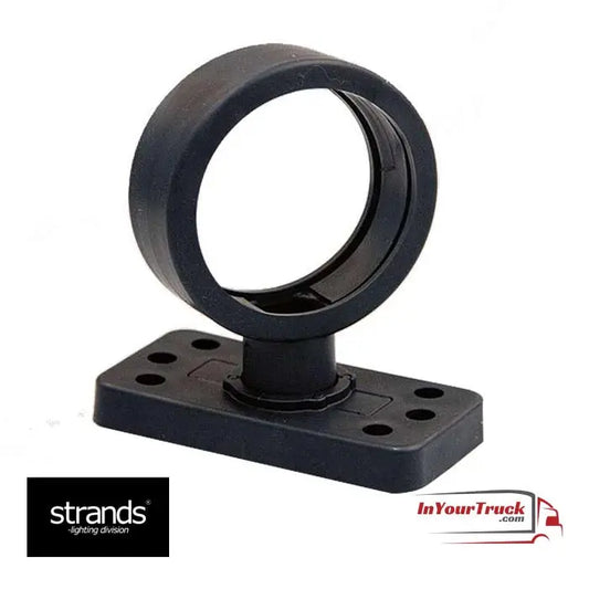 Strands Viking Outline Marker Lamp Rubber Arm - Short Swivel features a durable, flexible black rubber mount with a round collar for 60mm side marker lights.