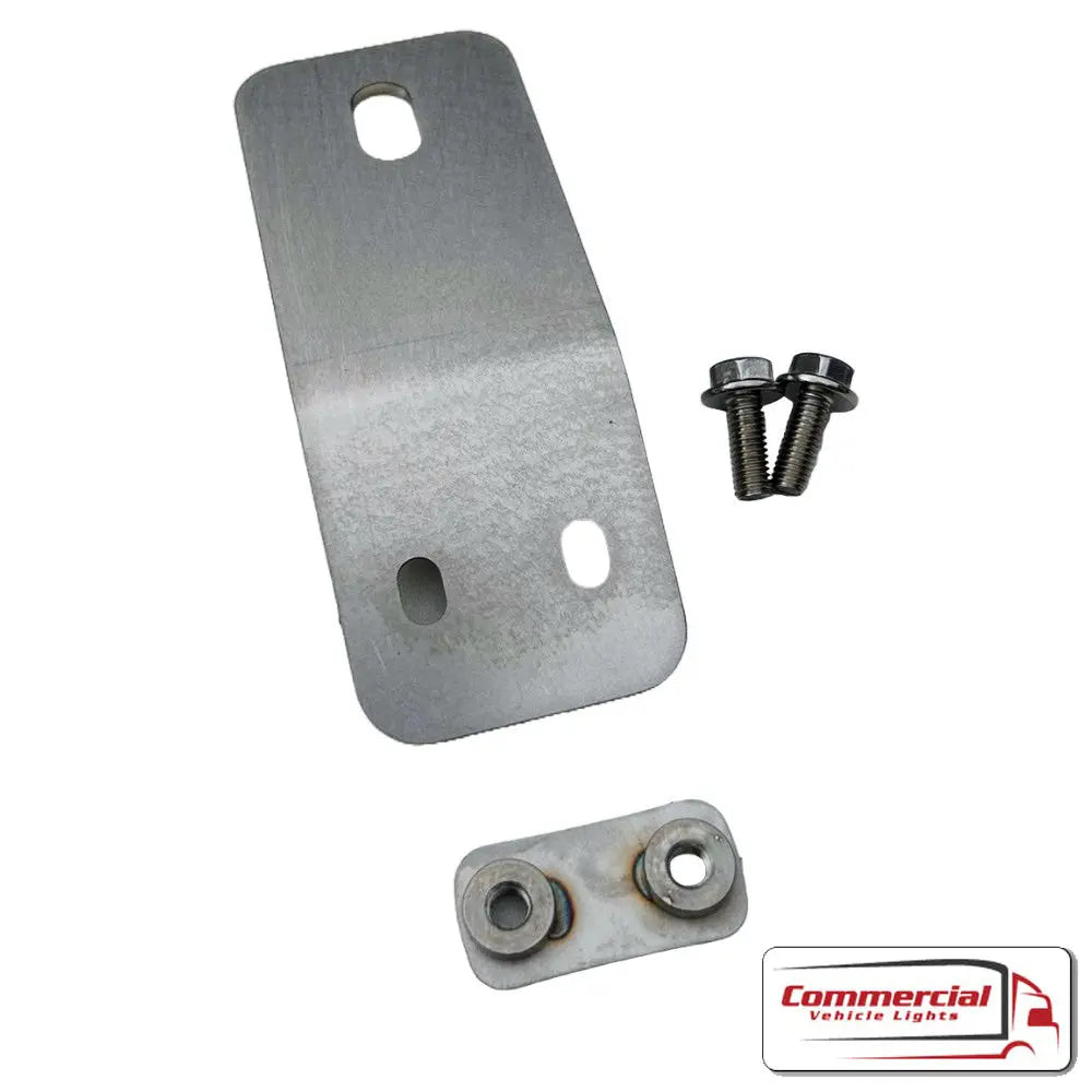 FH/Aero Genuine Light Bar Spot Light Mounts (Pair) for Volvo; includes galvanized-steel bracket, welded sub-plate, and hex-flange bolts for secure auxiliary light attachment.