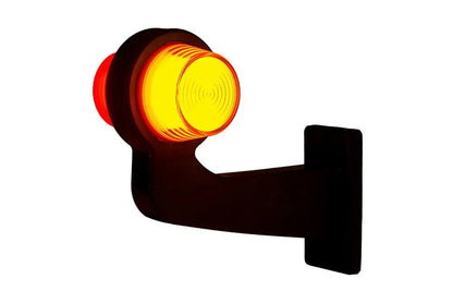 Long Arm Old School Marker Light Neon Amber-Red Horpol mounted on a black bracket, ideal for trailers, trucks, and caravans.