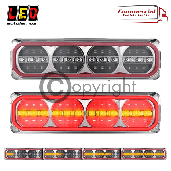 LED Autolamps 385FWARM Rear Combo Lamp with Dynamic Indicator 12/24v
