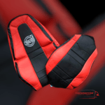 Volvo Truck Seat Covers Red leather black suede